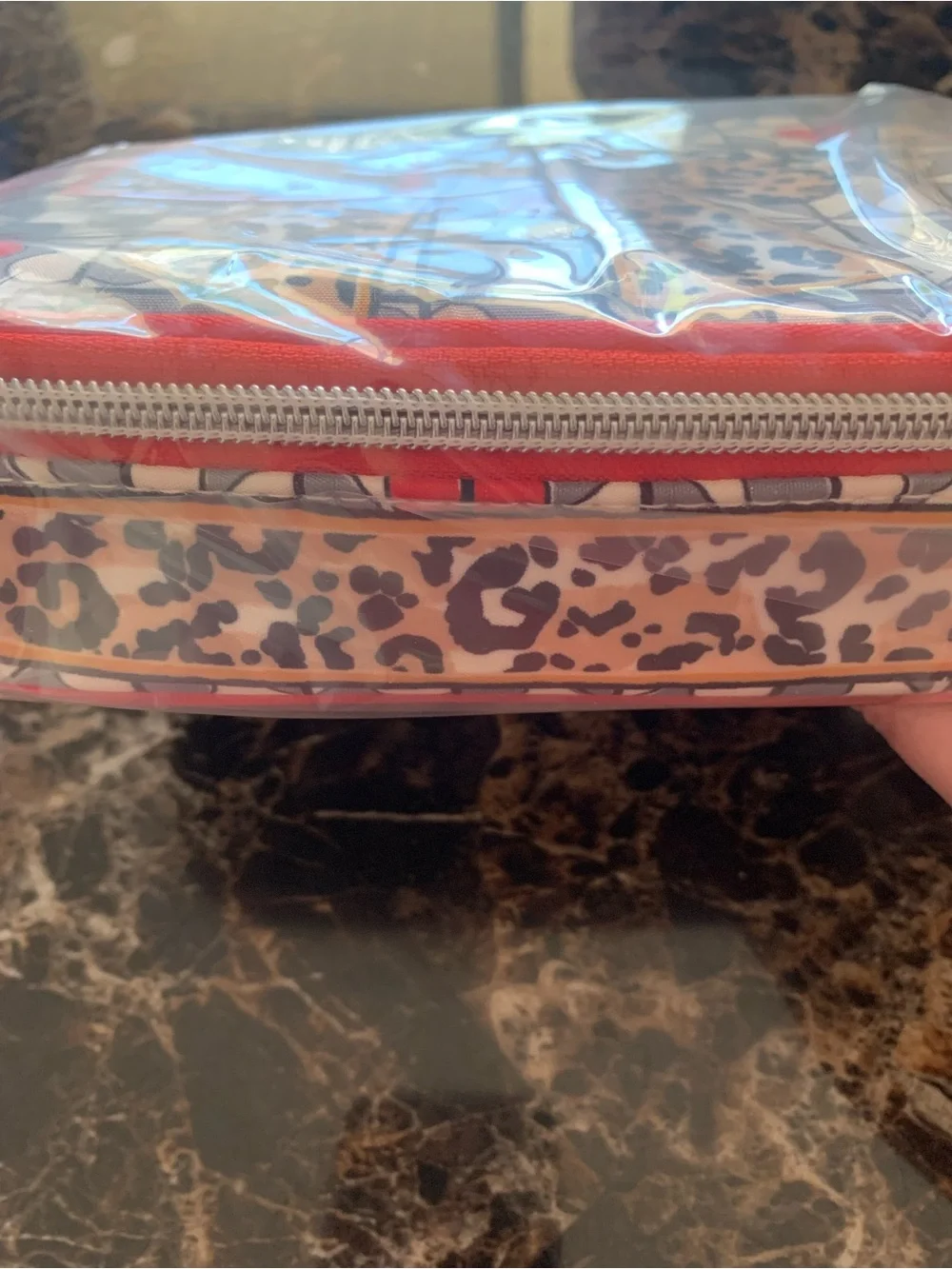 Brighton - Jewelry Case GWP - Gray and Red Heart Print